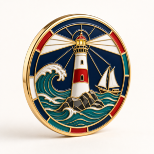 custom colored enamel coin sample